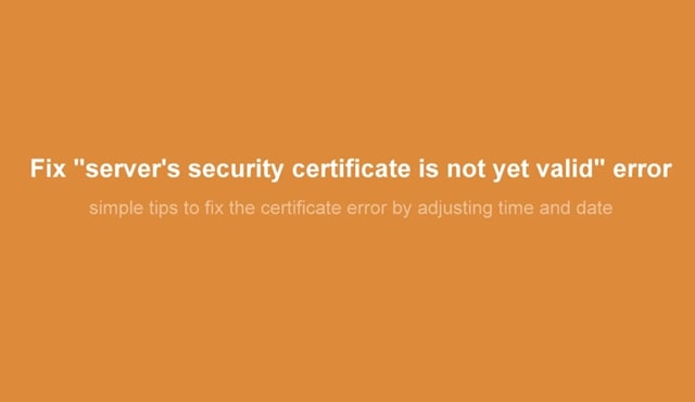 How Do You Fix The Certificate For This Server Is Invalid